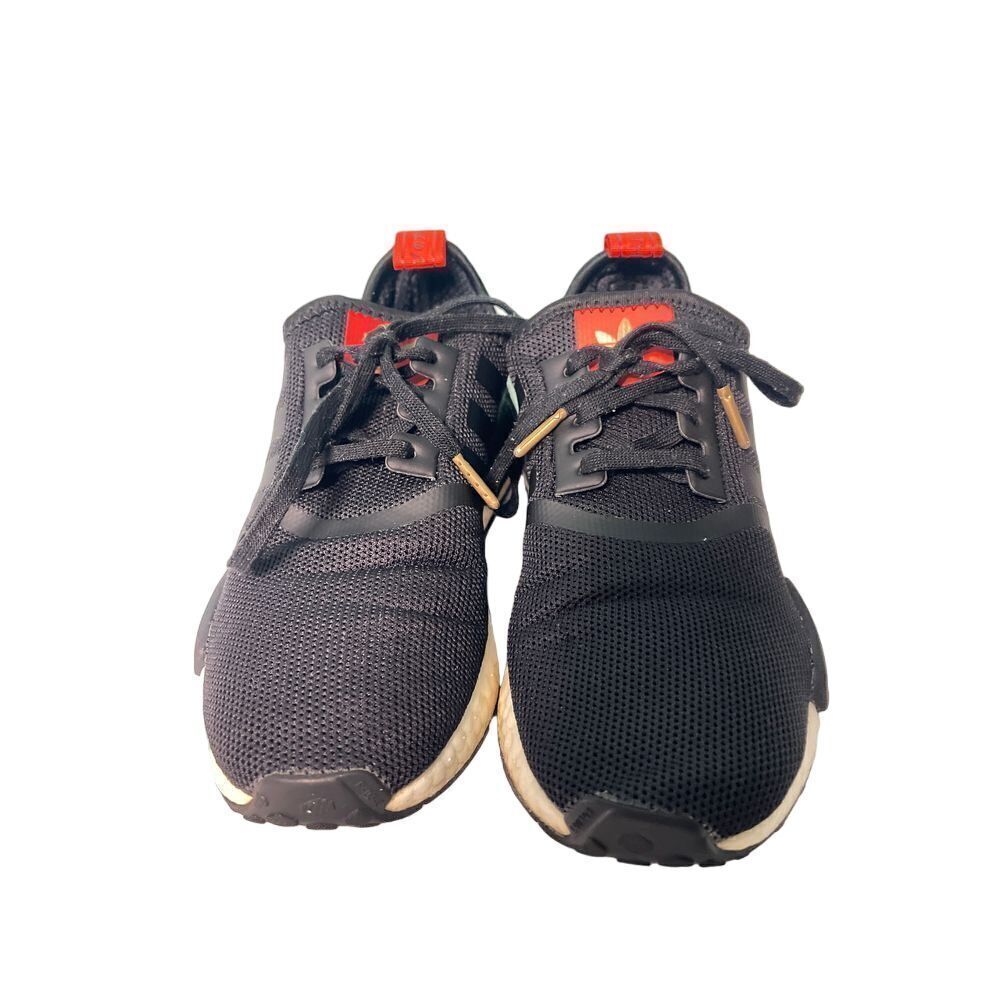Adidas NMD R1‎ Black Sneakers with Red Accents Boost Sole Casual Athletic  S-41